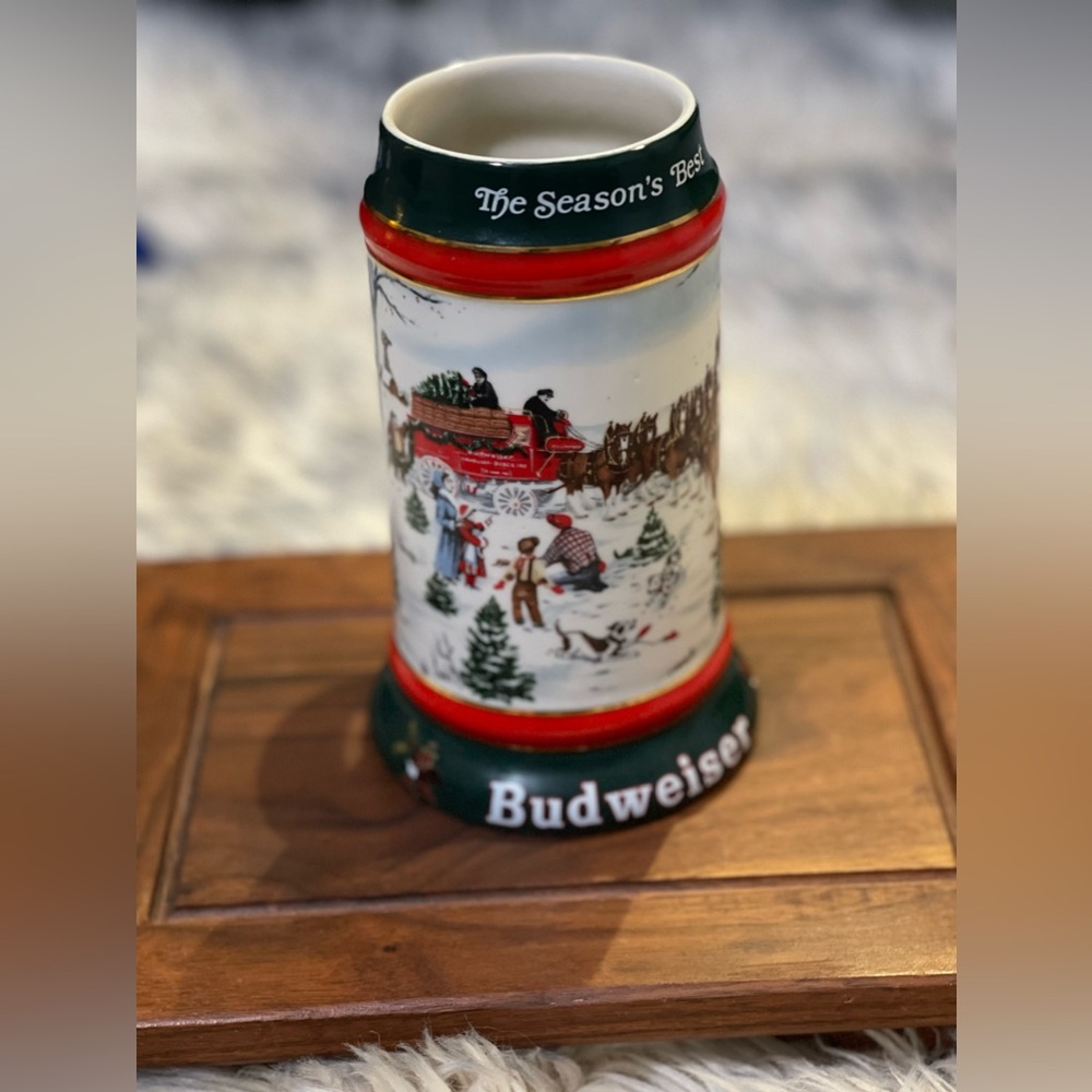 Vintage 1991 Budweiser Beer Stein Beer Mug Collector Seasons Best Sampson U471